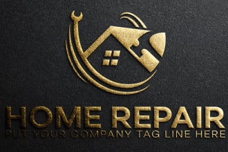 make cleaning, home improvement and maintenance logo for you