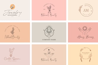draw minimalist, custom, feminine, signature, botanical, floral boho logo