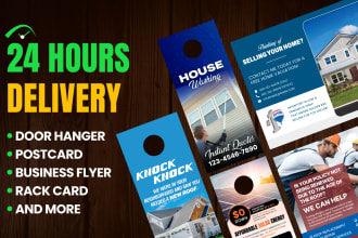 design door hanger, postcard, business flyer, for roofing, cleaning, solar