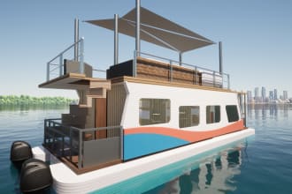 create interior and exterior boat design