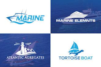 do logo design for marine, boat, yacht, shipping brand