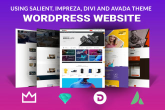 design modern wordpress website using salient, impreza, divi, avada theme