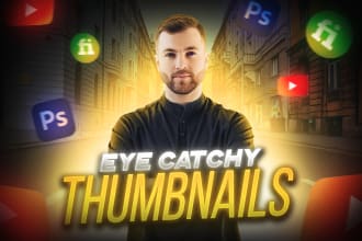 design an eye catchy clickbait youtube thumbnail