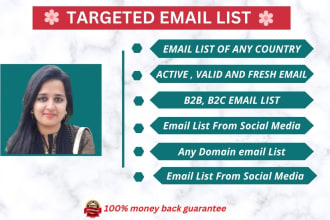 give you targeted verified email list from any country and web scrape