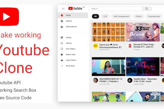 develop a youtube clone website professionally