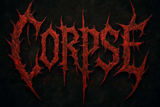 hand draw a corpse style grind logo