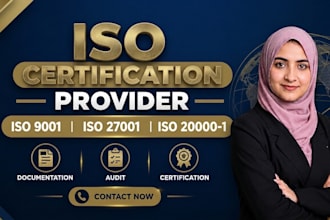give iso 9001, 27001, 20001 documentation and certification