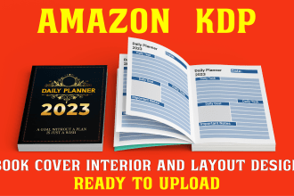 create a custom low content book cover and interior or book layout design