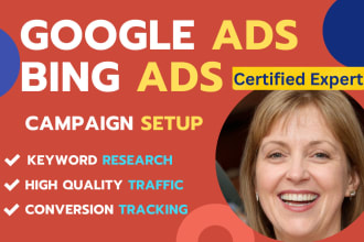 setup, audit and manage your google ads adwords and bing ads PPC campaign