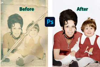 restore images,colorize old black and white photos, fix or repair damaged photos