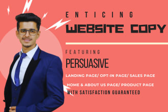 do website copywriting and write SEO optimized website content