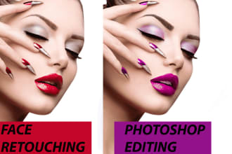 do face retouching and photoshop editing professionally