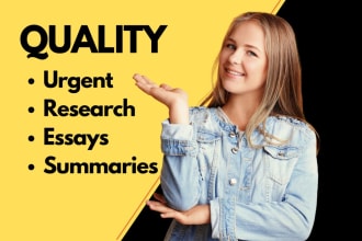 do urgent essay writing, research ,summary and paper assignments