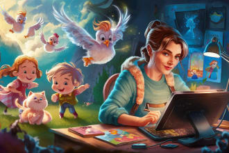 do children book illustration, children story book illustration, story book