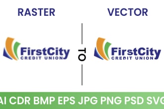 vector tracing redrawing recreate bank logo to vector