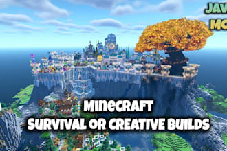 professionally build survival or creative minecraft builds