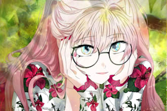 draw for you anime manga webtoon or novel illustration