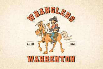 design vintage retro cartoon character logo