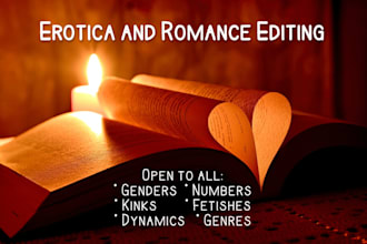 provide judgment free editing for short romance and erotica