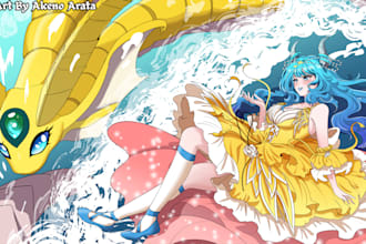 draw illustration anime style for your vtuber, visual novel, wallpaper and cover