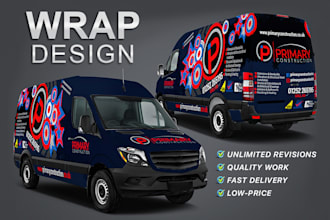 do professional van wrap design, vehicle wrap, car wrap design and truck wrap