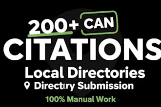 200 manual canada local citations for google my business
