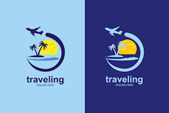 create fantastic travel logo with fastest delivery