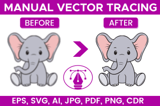 manual vector trace vectorize logo image or vector trace conversion