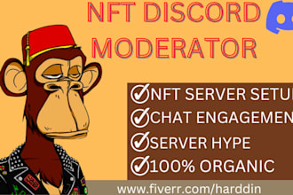be your discord moderator, nft manager, nft moderator, discord chatter