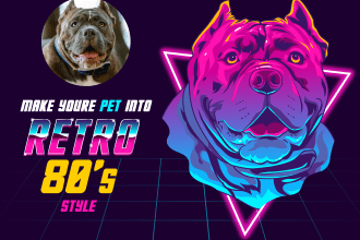 make youre pet into cartoon retro 80s style