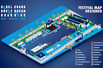 do 3d isometric event map vector festival maps illustrations