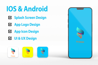 design ios and android app splash screen, mobile app icon