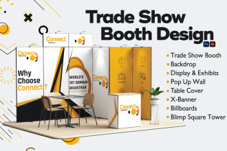 design trade show booth, backdrop and banner for your exhibition