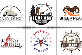 design vintage hunting fishing deer or outdoor logo