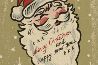draw custom greeting, christmas card or postcard
