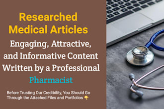write researched health and medical articles