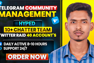 be your telegram community manager or moderator with 15 chatter crypto project