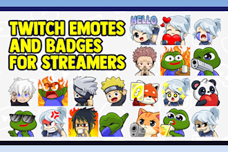 design custom twitch emotes and badges for streamers