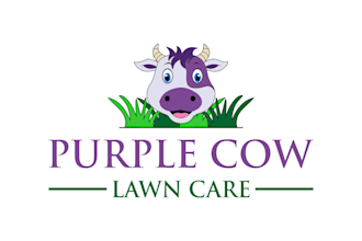do modern luxury 3d cow lawn care logo design for you