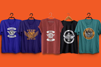 create custom biker , motorcycle t shirt design and  biker logo design