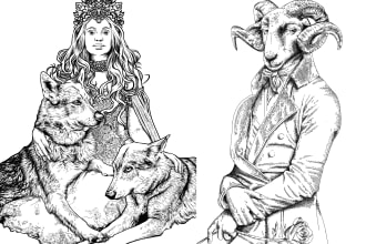 make a artistic hand drawn illustration with great detail
