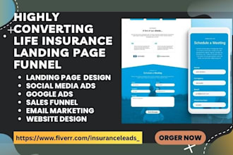 design life insurance landing page life insurance website insurance funnel