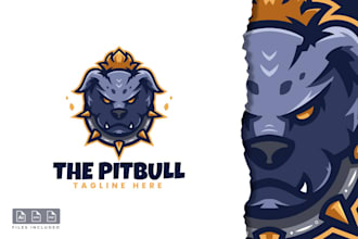 design beautiful pit bull logo with unlimited revision