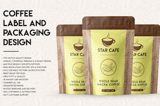 do coffee label design and packaging design