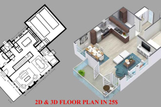 make 2d 3d floor plan, draw house plan from PDF, hand sketch