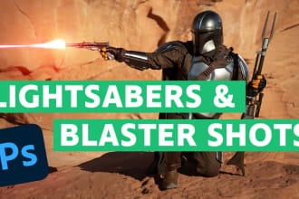 edit photo with lightsaber and blaster shots