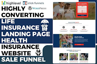 design life insurance landing page insurance website health insurance funnel