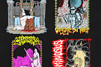 make hardcore punk and beatdown illustration with my style