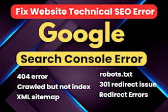 fix google search console errors 404 error xml sitemap 301 redirect robots txt