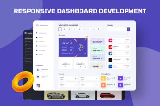 develop responsive admin dashboard, web app, saas using html css or react js